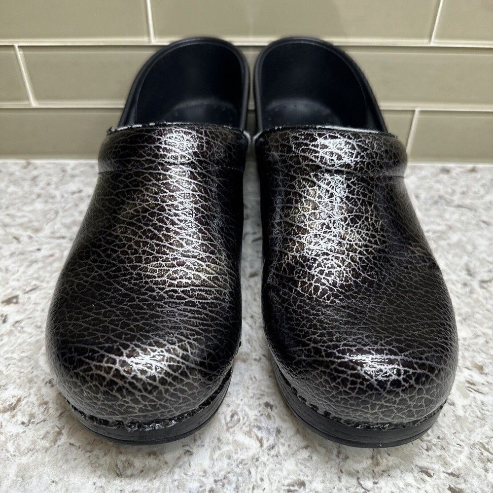 Dansko Multicolor Pattern Leather Clogs - Picture 5 of 9